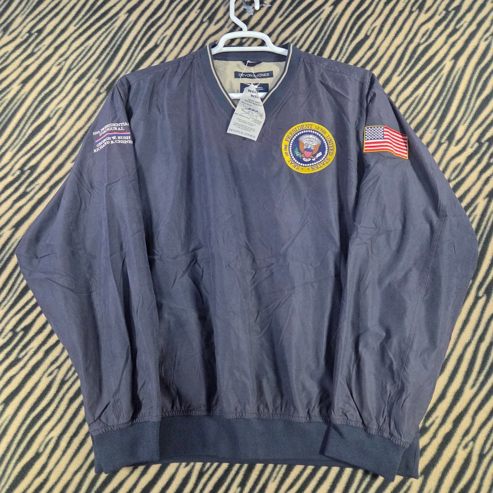 Vintage Y2K 2005 George W Bush Presidential Inaugural Windshirt Jacket Navy L
